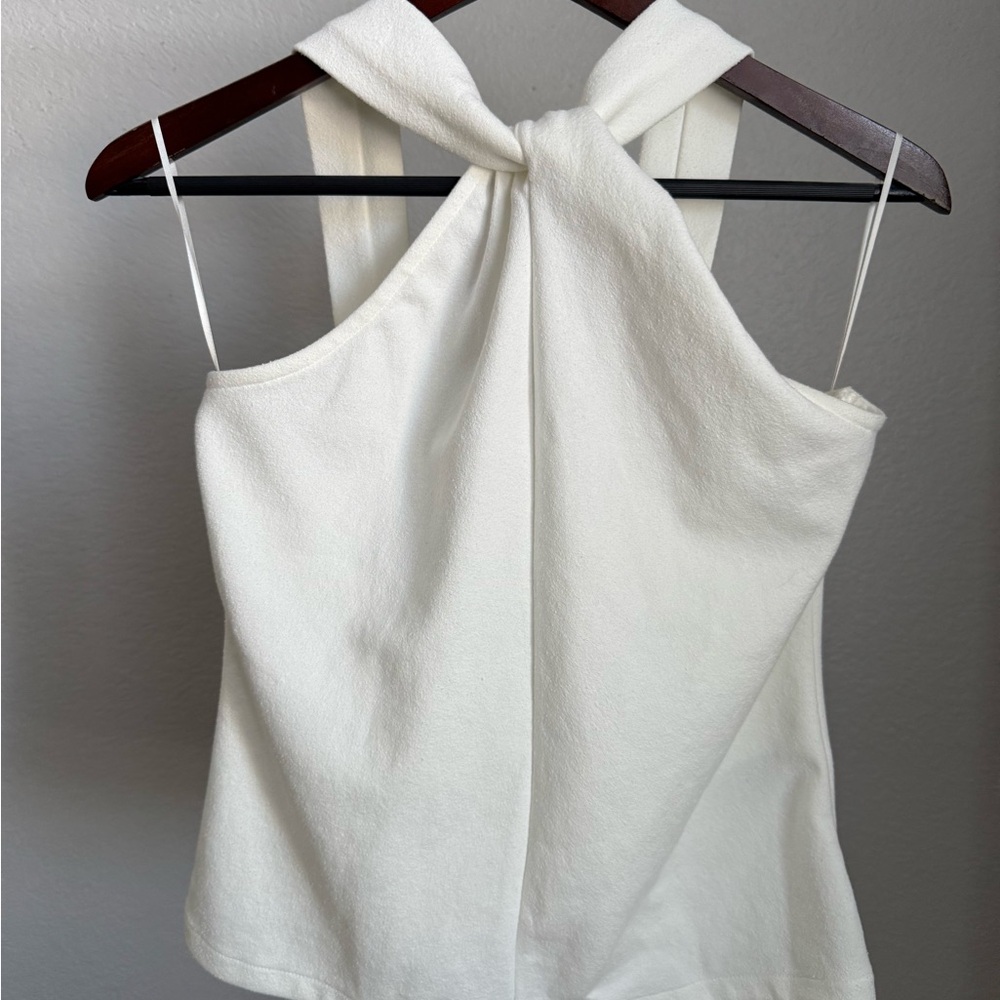 J. Crew White Bow-Back Tank Top